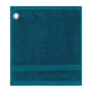 Carre avec oeillet pur coton 550 g/m² uni bleu Elea canard