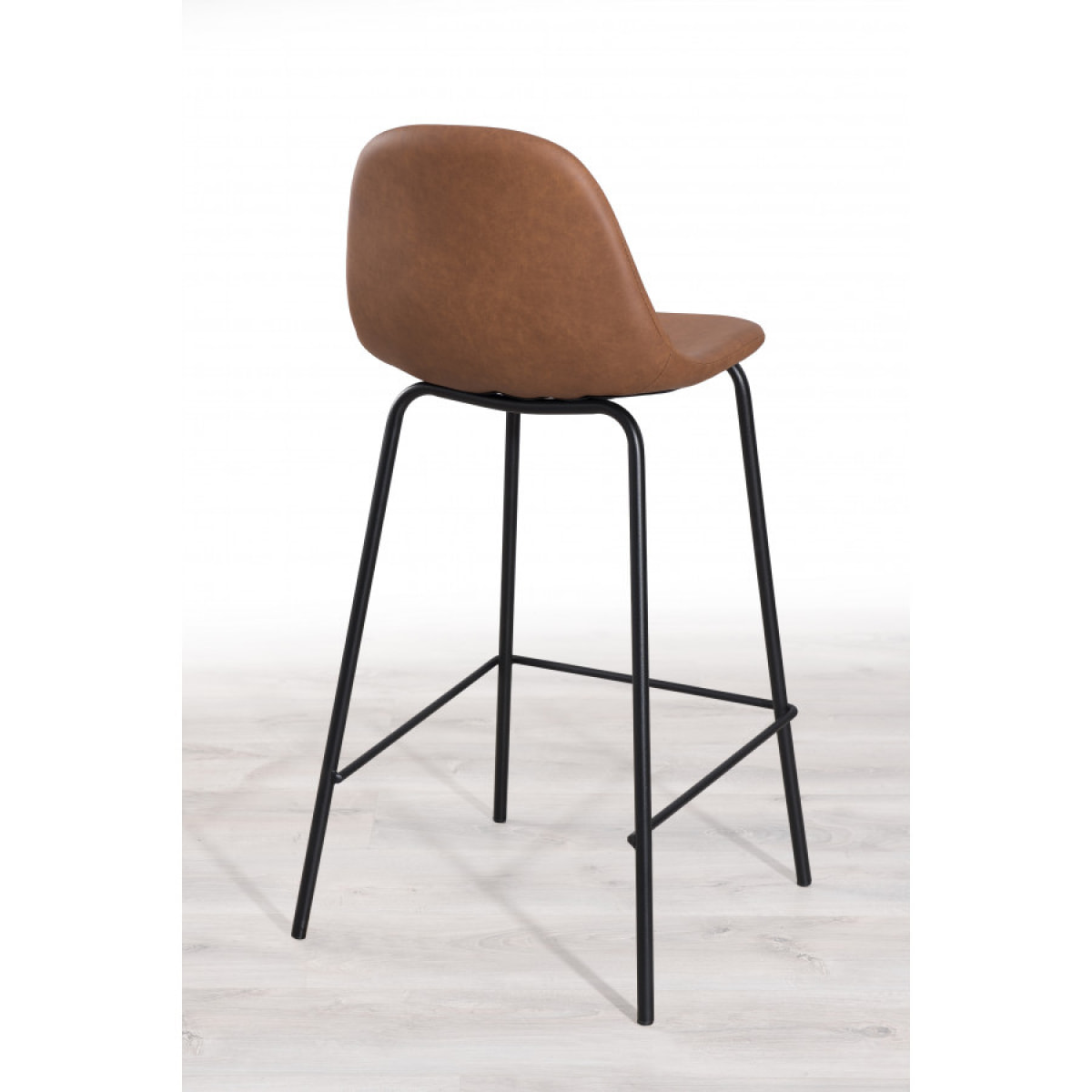 AUGUSTIN - Lot de 2 tabourets de bar John marron hauteur d'assise 65cm