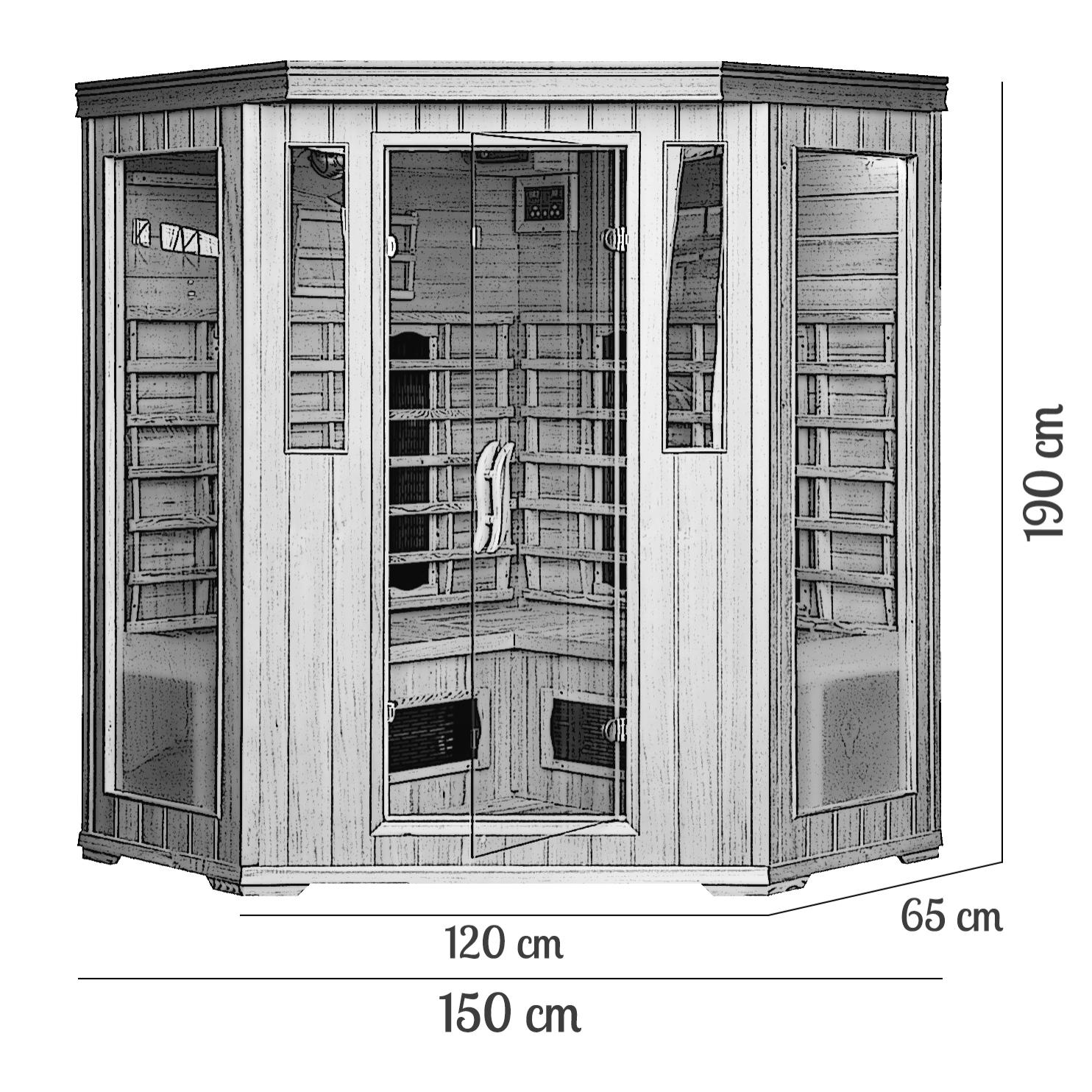Cabine de sauna luxe infrarouge 3/4 places ABATE