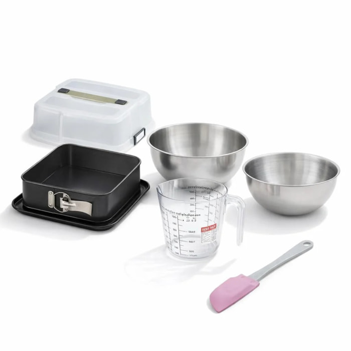 Set de 5 ustensiles de pâtisserie moule à gâteaux bols spatule et verre doseur Zenker Bake Click and Go
