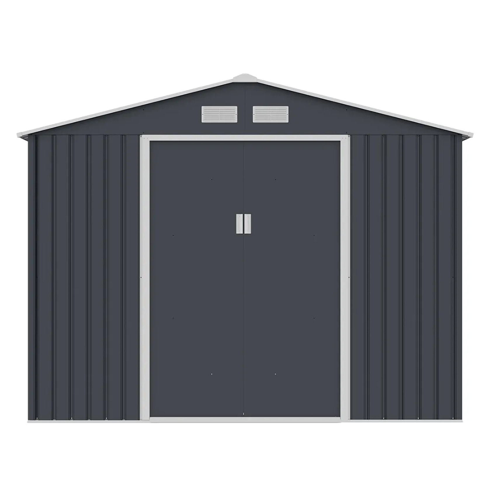 Abri de jardin métal anthracite 4,83 m² + kit d'ancrage