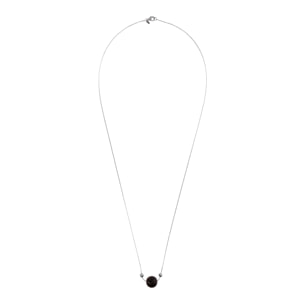 Collana Catena Veneziana con Pendente Sferico in Pietra Naturale Agata Sfaccettata in Argento 925 placcato Rodio