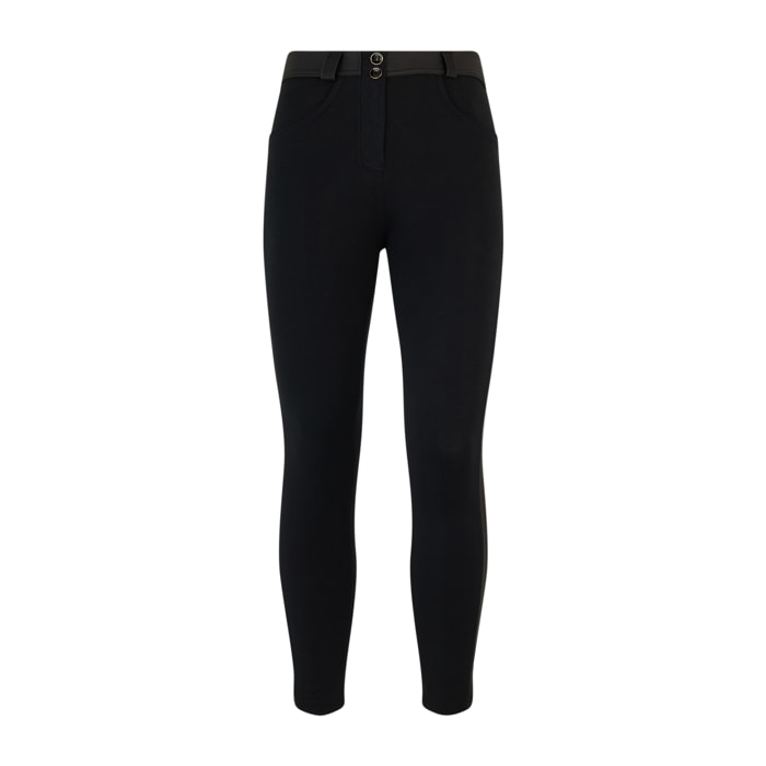 Jeggings WR.UP® vita alta con inserti similpelle laminata