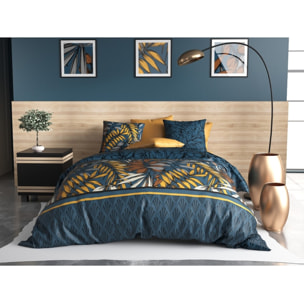 Parure housse de couette coton emeraude