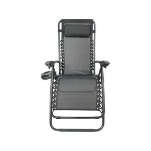 Fauteuil de jardin relax zéro gravité "Sintra" - Noir