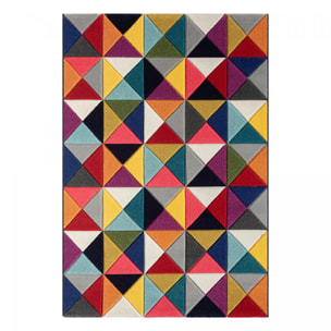 Tapis Tene motif géométrique destructuré multicolore