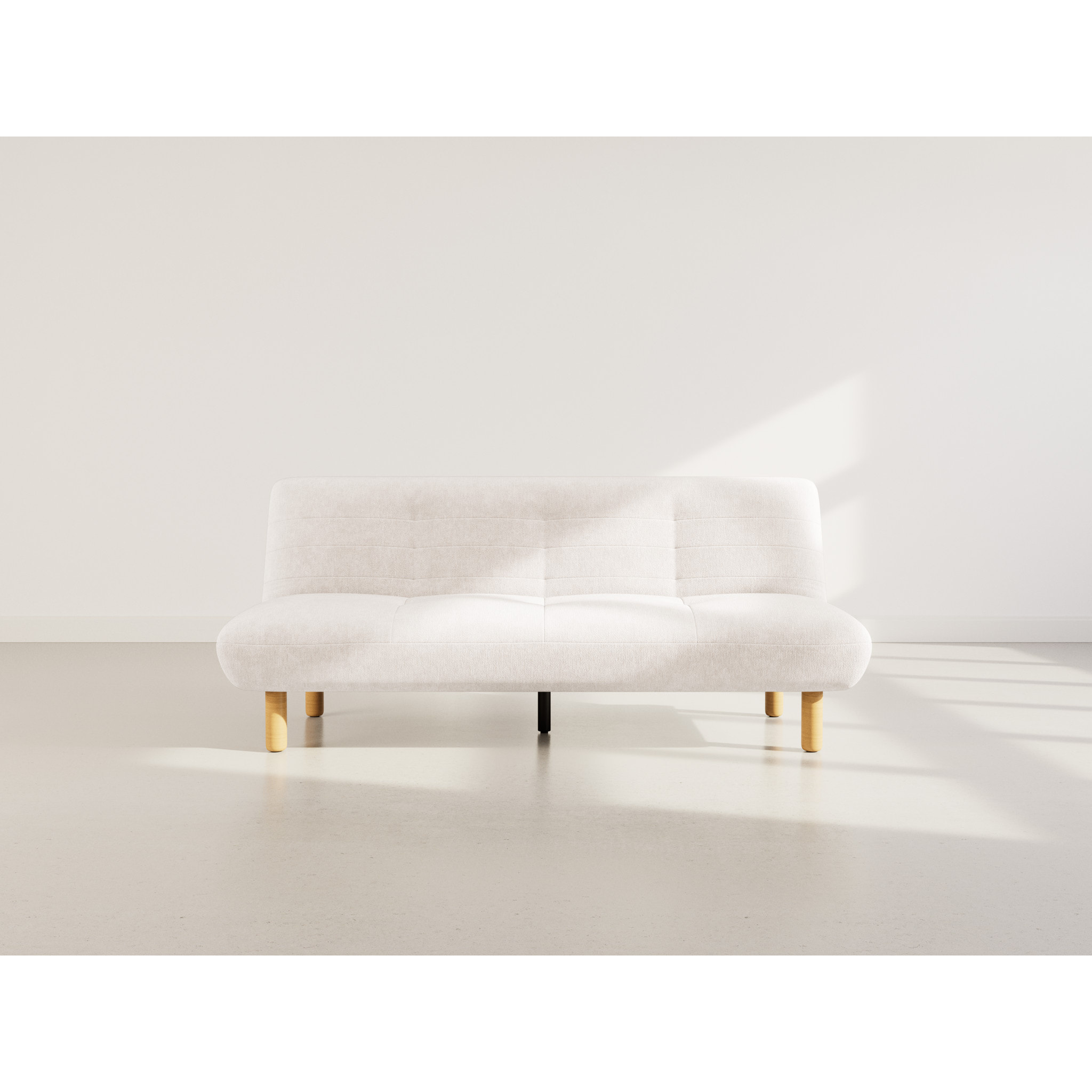 Soan - Banquette 2 places convertible clic-clac en velours texturé - Beige