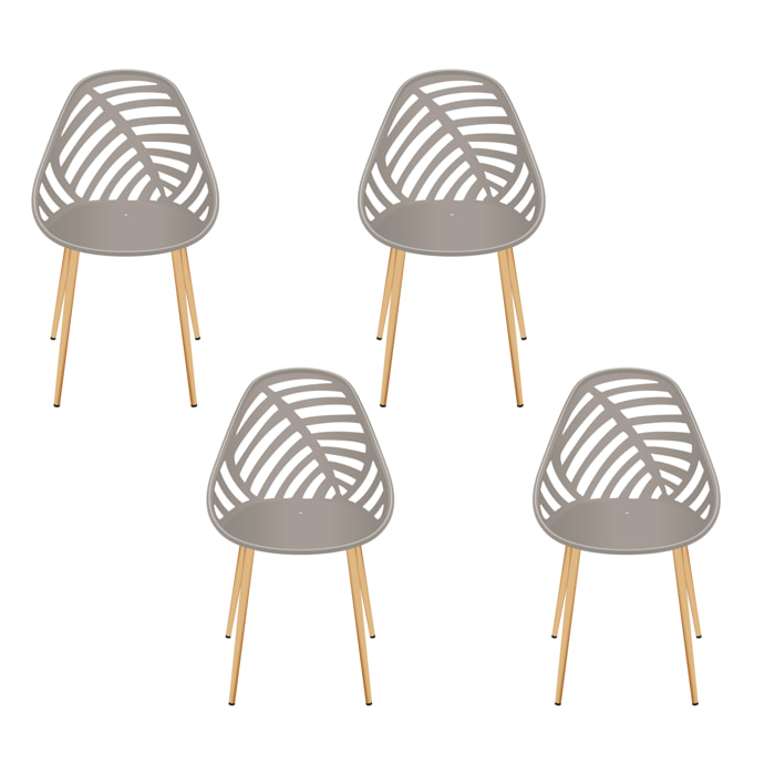 Chaise Alameda Taupe - Lot De 4