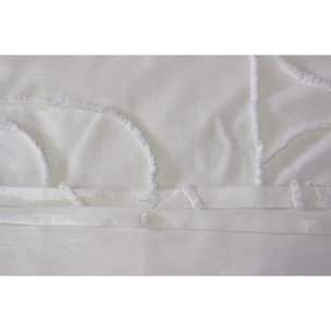 Parure housse de couette coton blanc