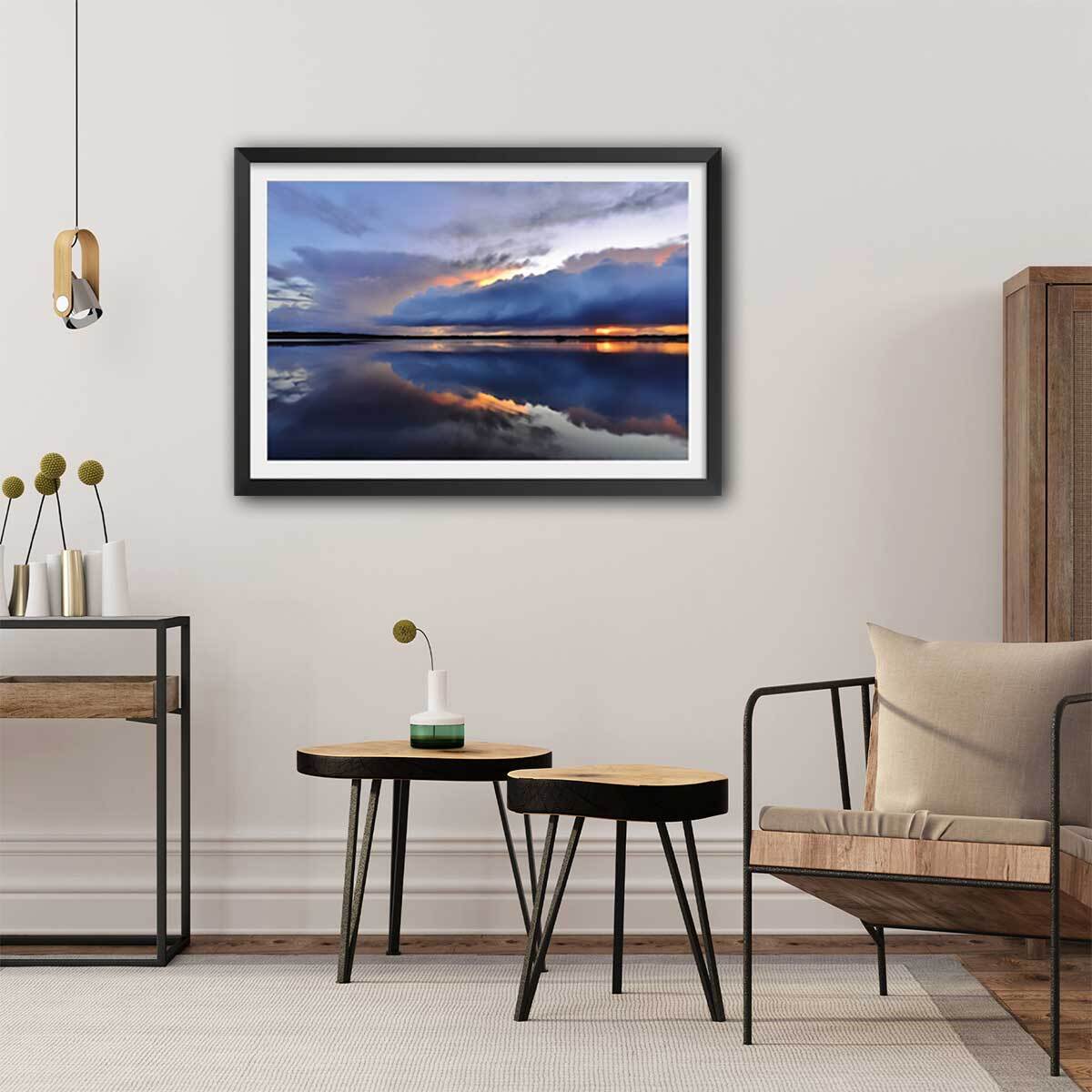 Affiche photo bleue reflets d'eau Affiche seule