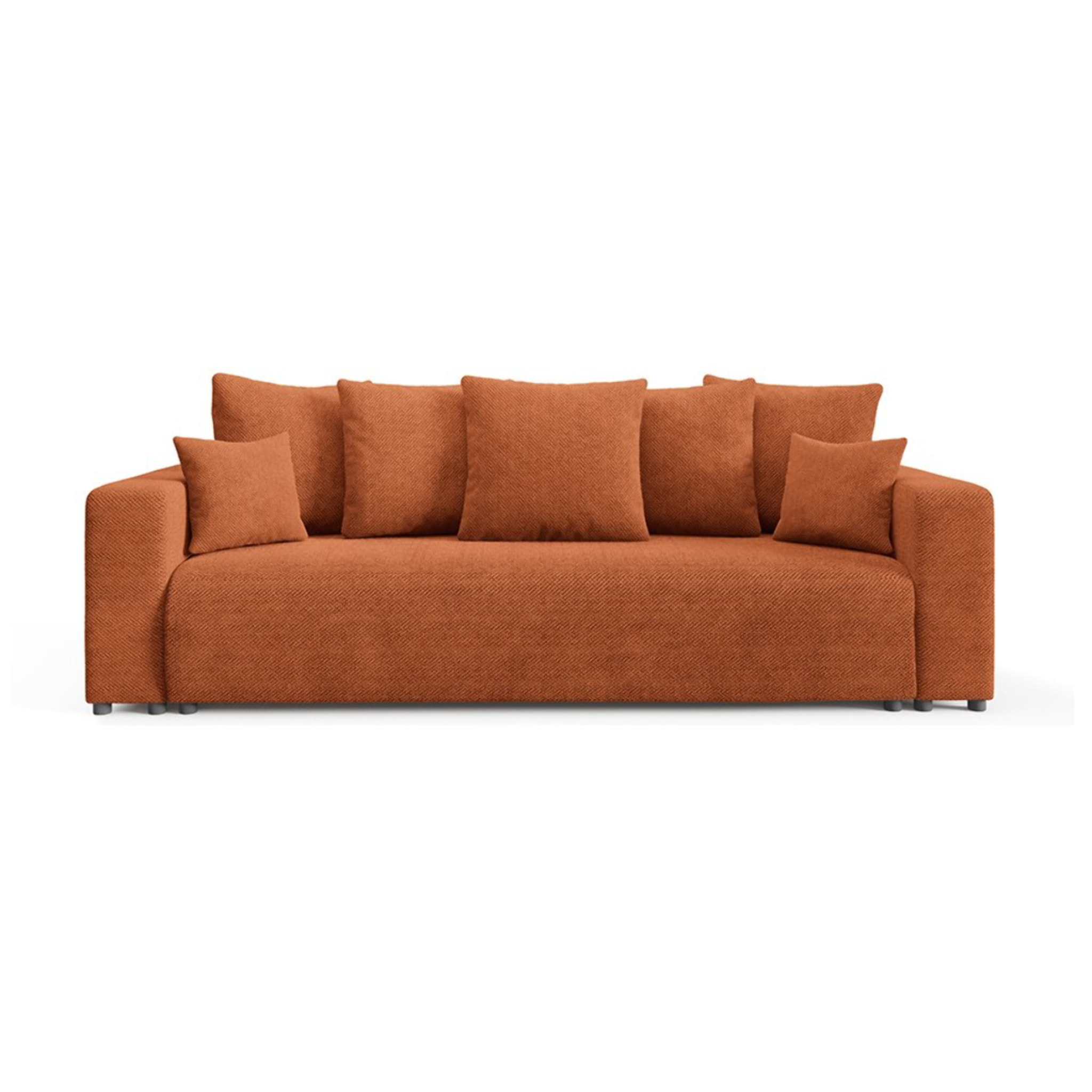 GLORIA - Canapé droit convertible 3 places en tissu terra