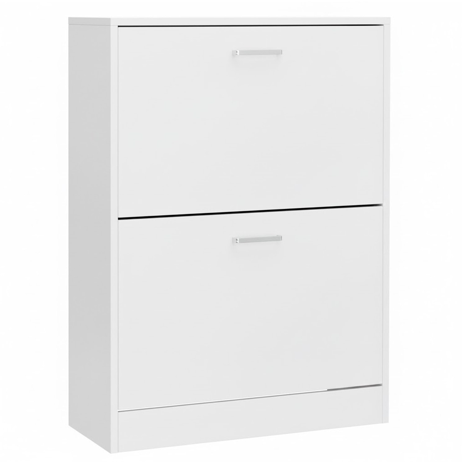 Scarpiera A 2 Ribalte Salvaspazio Con Doppia Profondità Mobile Portascarpe Per Ingresso Corridoio Contiene 12 Paia Di Scarpe 76 x 50 x 22 Cm Bianco