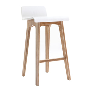 Chaise de bar scandinave bois et blanc H66 cm BALTIK
