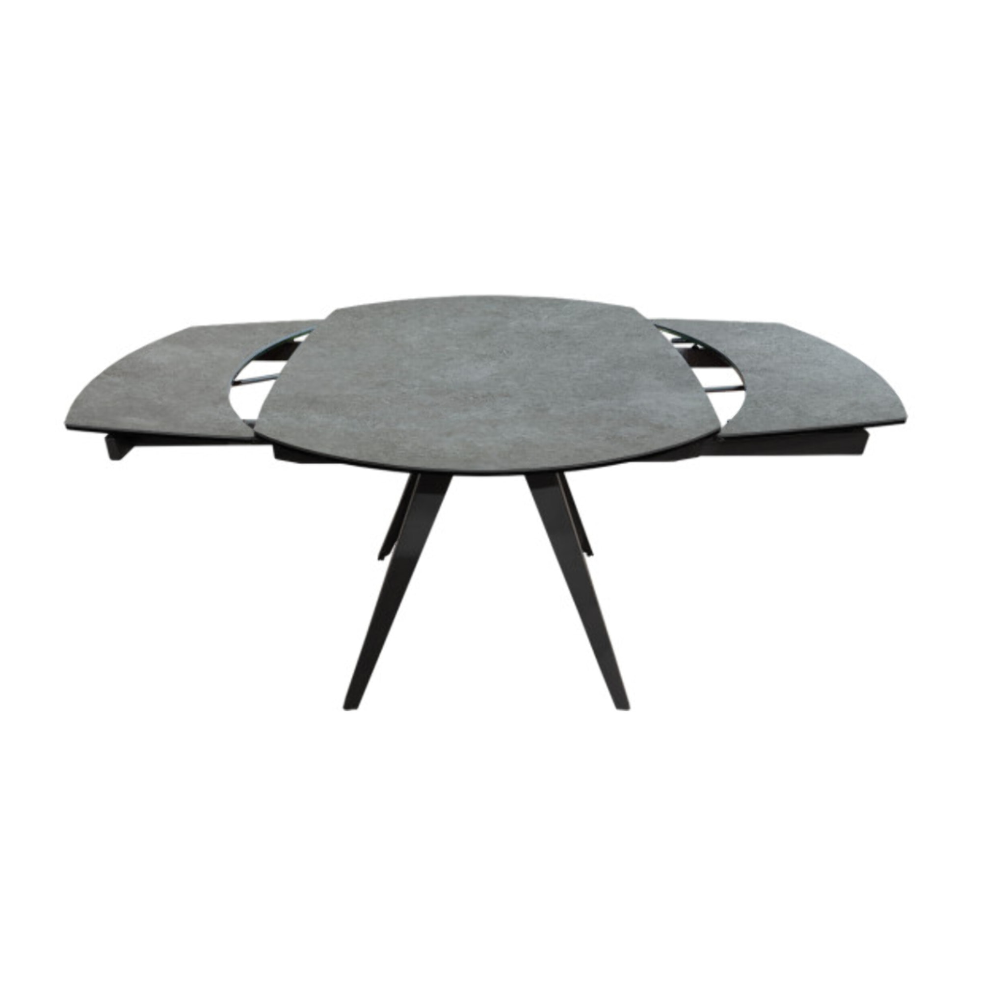 Table en céramique rallonges rotatives 120/180 cm - gris clair - BRERA