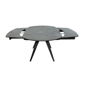 Table en céramique rallonges rotatives 120/180 cm - gris clair - BRERA