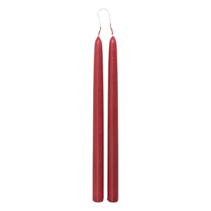 Lot de 2 bougies bâtons "Hugo" en coton H30cm rouge