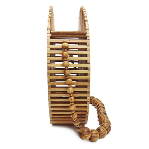 Zovencedo borsa a tracolla in legno di bambù.