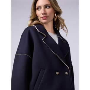 Oltre - Giacca corta in tessuto scuba - Blu