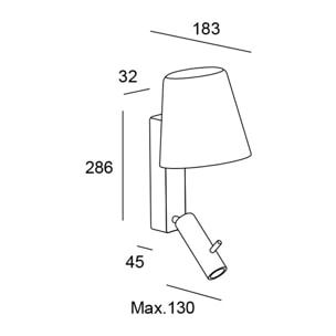 LEDS C4 Aplique Read Me Led 4.8W Blanco Cálido - 3000K On-Off Blanco 388Lm
