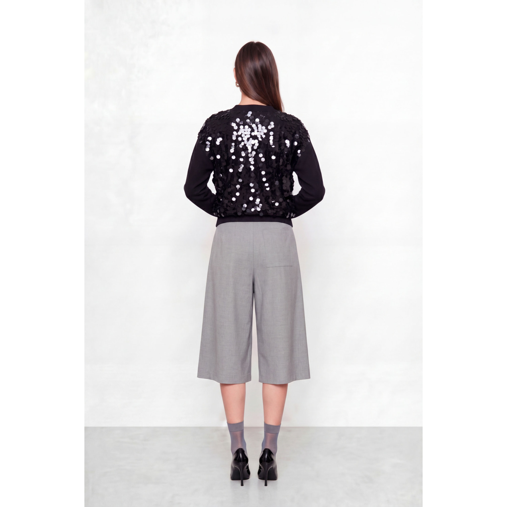 Kocca - Pantaloni culotte da donna a vita alta con pieghe Donna