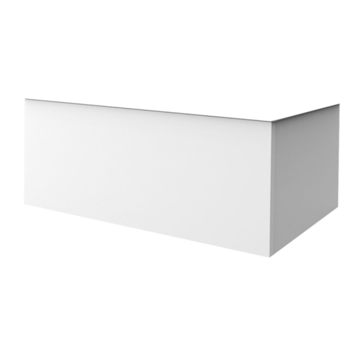 Tablier frontal pour baignoire rectangulaire 180 x 90 x 60 cm installation angle Blanc mat