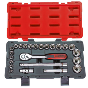 Coffret de douilles, cliquets et accessoires ultimate 1/2'' - 24 pièces - KS TOOLS - 922.0623