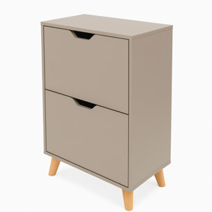 Emma - Scarpiera Salvaspazio 2 Ante 55x82x25 cm 12 Paia in Legno Tortora