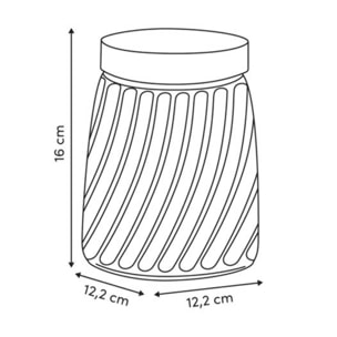 Bocal Striva rond 1,3L transparent