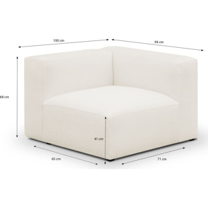 Chauffeuse d'angle à droite modulable en tissu bouclette - MODULO