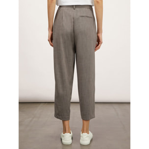Motivi - Pantalones modelo zanahoria con pliegues - Gris