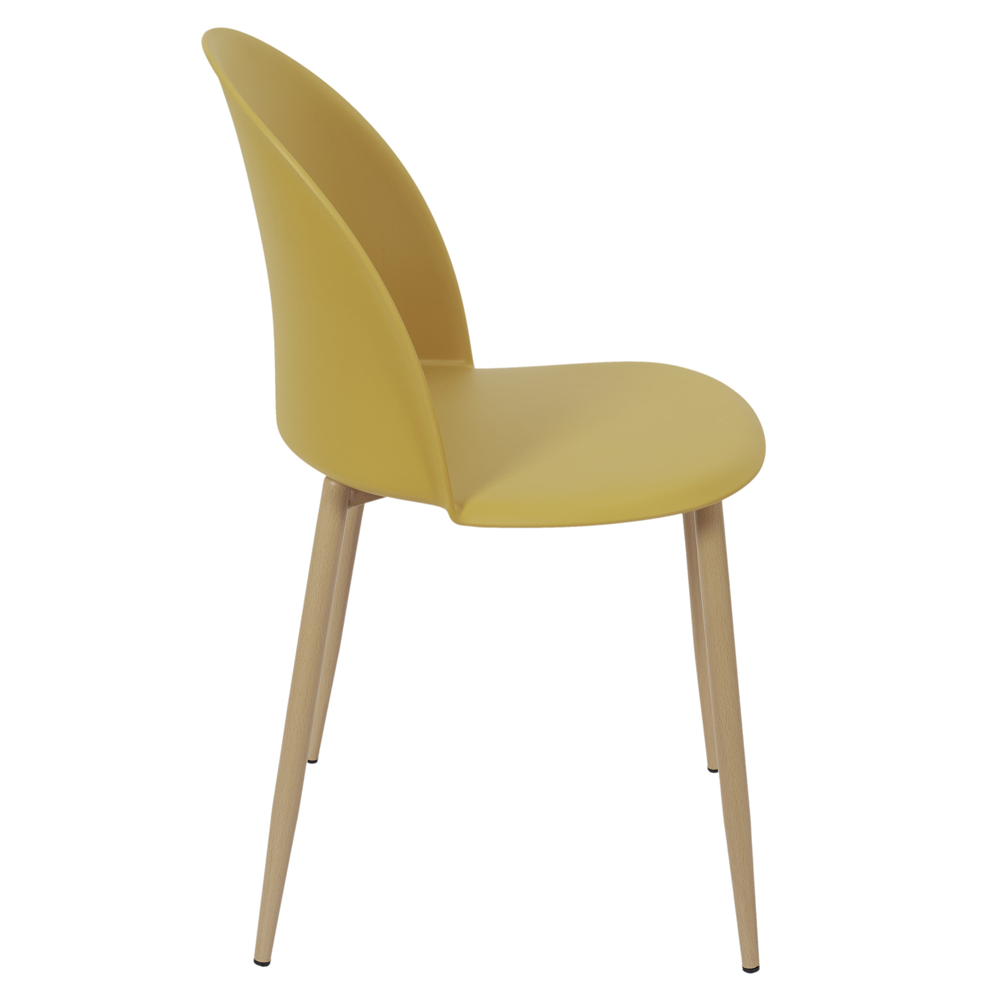 Chaise Scandinave Bergen Jaune Moutarde - Lot De 4