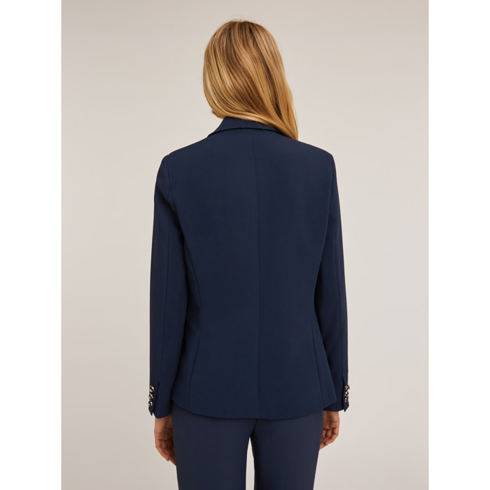 Motivi - Giacca completo monopetto in tessuto crêpe - Blu