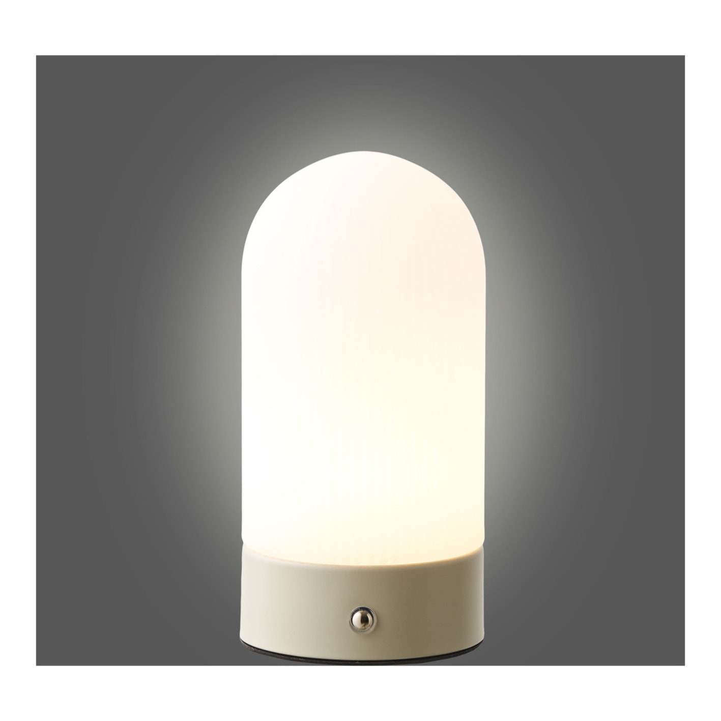 Lampada da tavolo Ashford ricaricabile in metallo e PE beige
