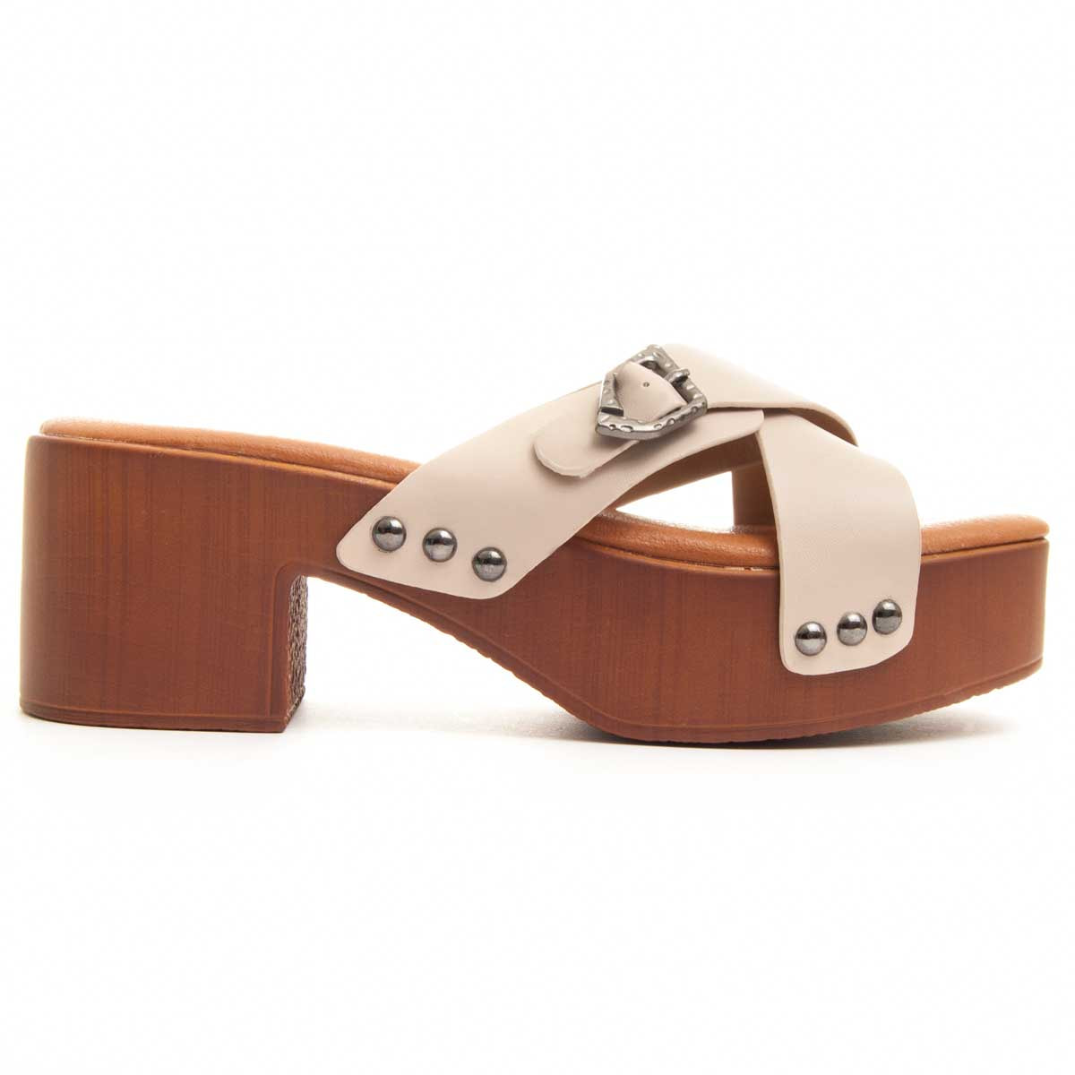 Sandalias de Tacón - Beige - Altura: 5 cm