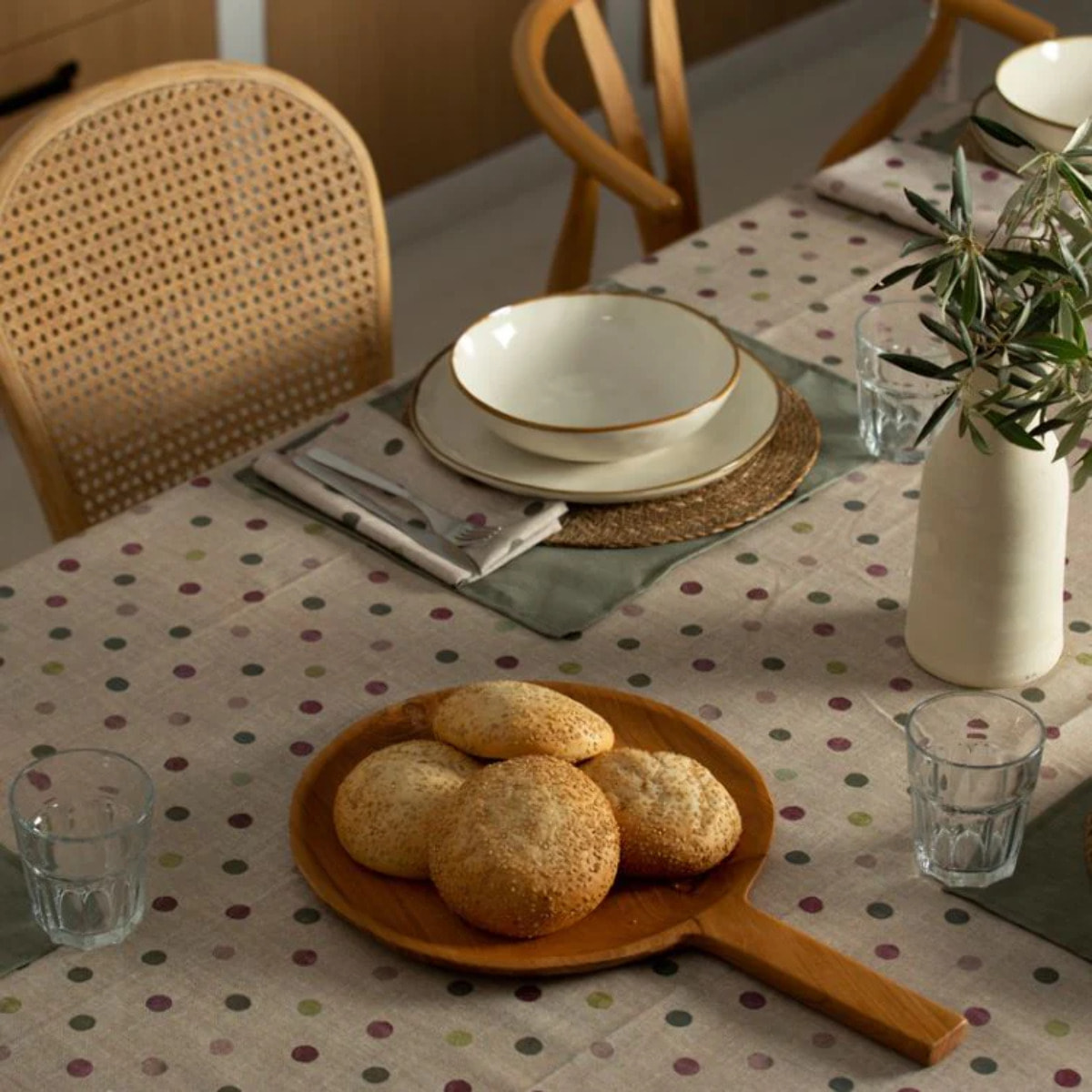 Nappe enduite 0119-19 - 100% coton - traitement antitaches - Multicolore