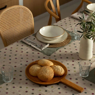 Nappe enduite 0119-19 - 100% coton - traitement antitaches - Multicolore