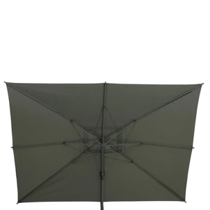 Parasol déporté rectangulaire inclinable Melhia 4x3 m vert laurier