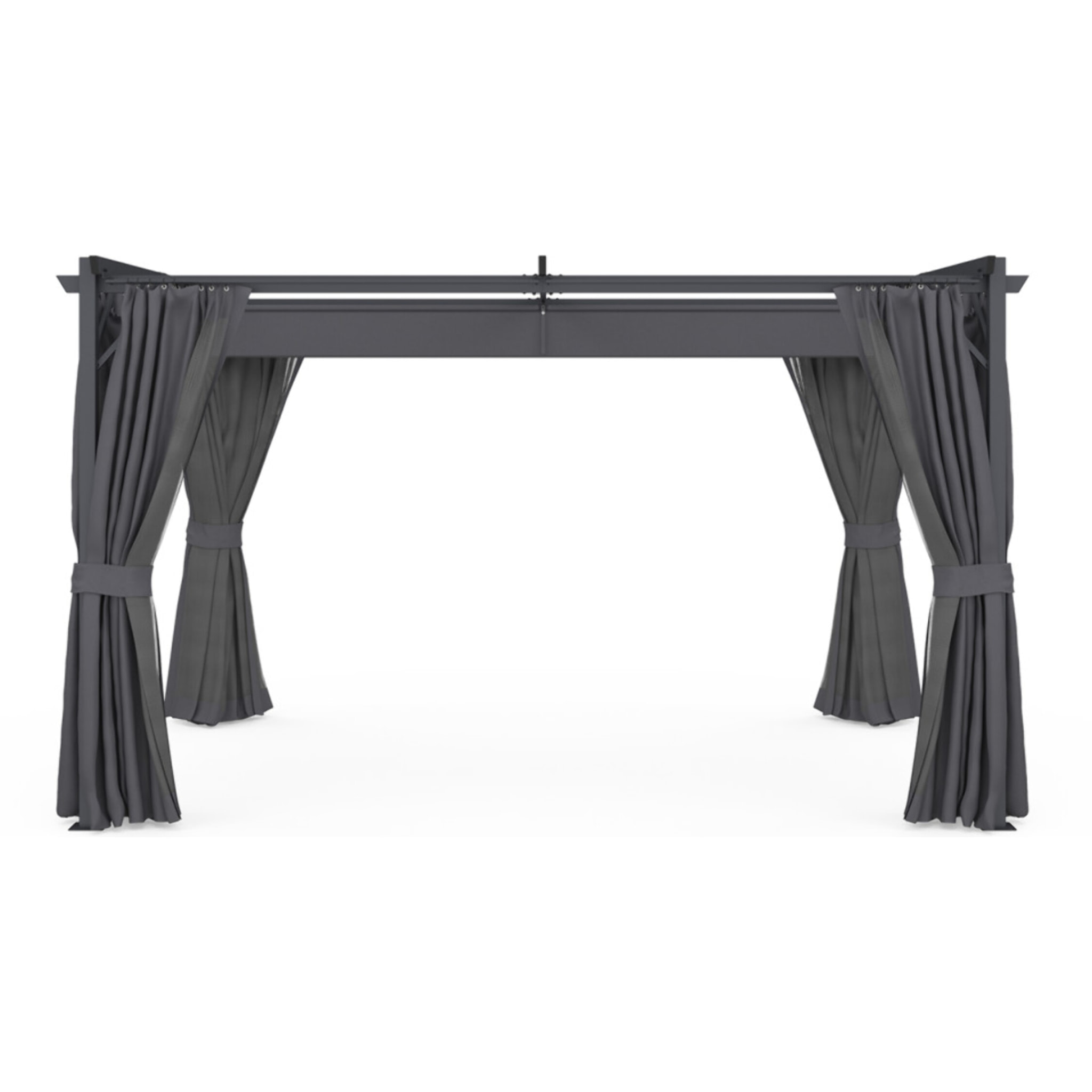 Pergola Marina 3x4m toit rétractable + 4 rideaux moustiquaires