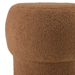 AGATHE - Pouf rond en tissu terracotta D44cm