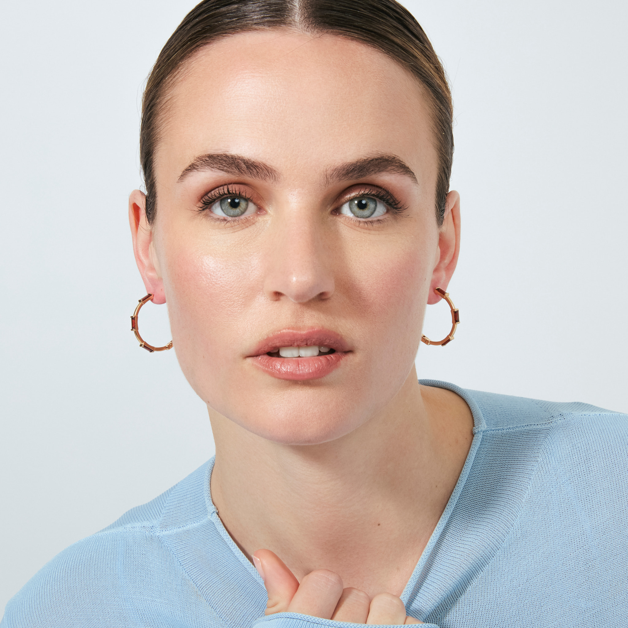 Pendientes Khimet acabado oro rosa 18k