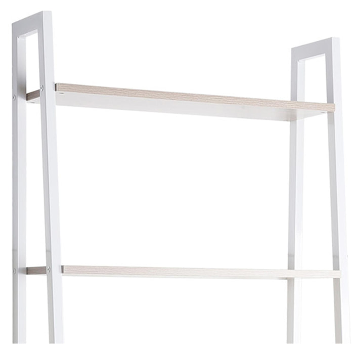 Lilas - libreria in legno e metallo 5 ripiani bianco