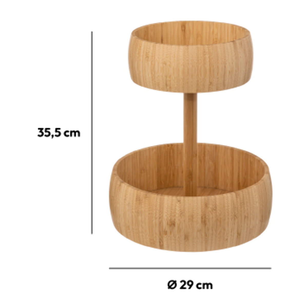 Corbeille à fruit 2 niveaux bambou