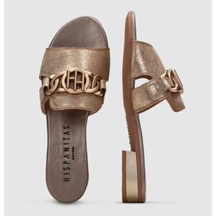 Sandalia Plana Lena Platino 2,5 cm