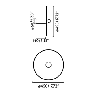CONFETTI 450 H140 Aplique/plafón marmóreo reciclada
