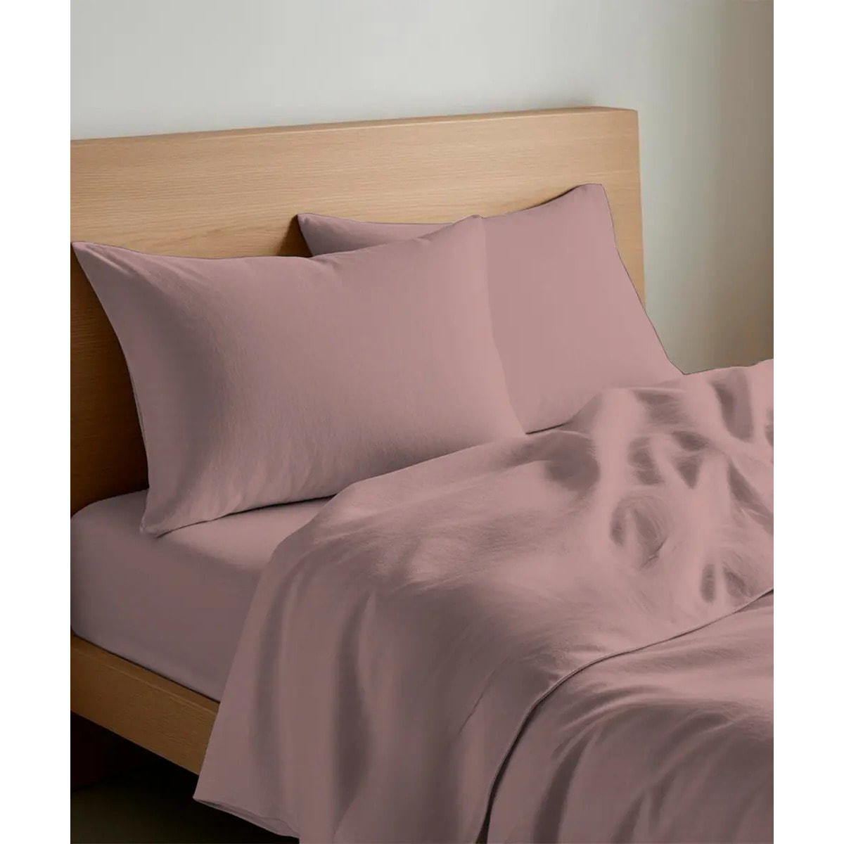 Parure CopriPiumino e Federe PERCALLE ROSA tinta unita per letto matrimoniale 100% Percalle di Cotone e Made in Italy