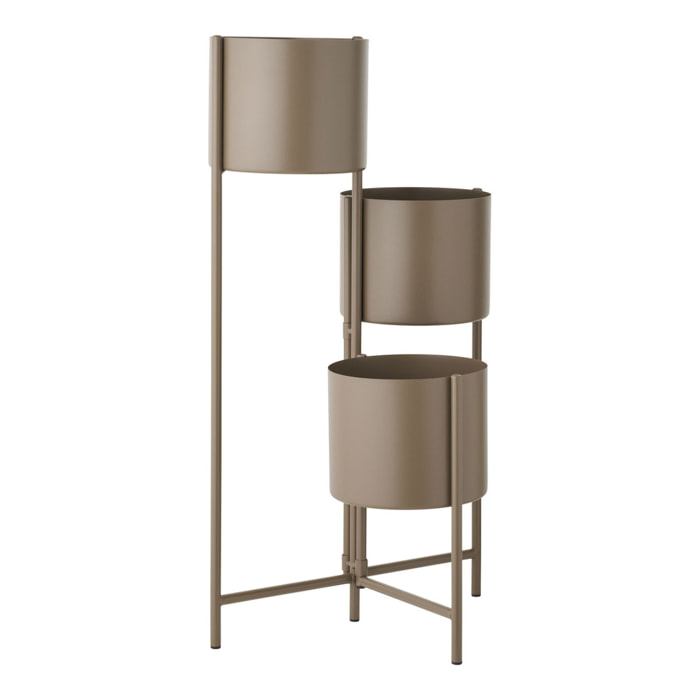 Supporto portavasi a 3 livelli in acciaio marrone 22,5x23x75,5 cm