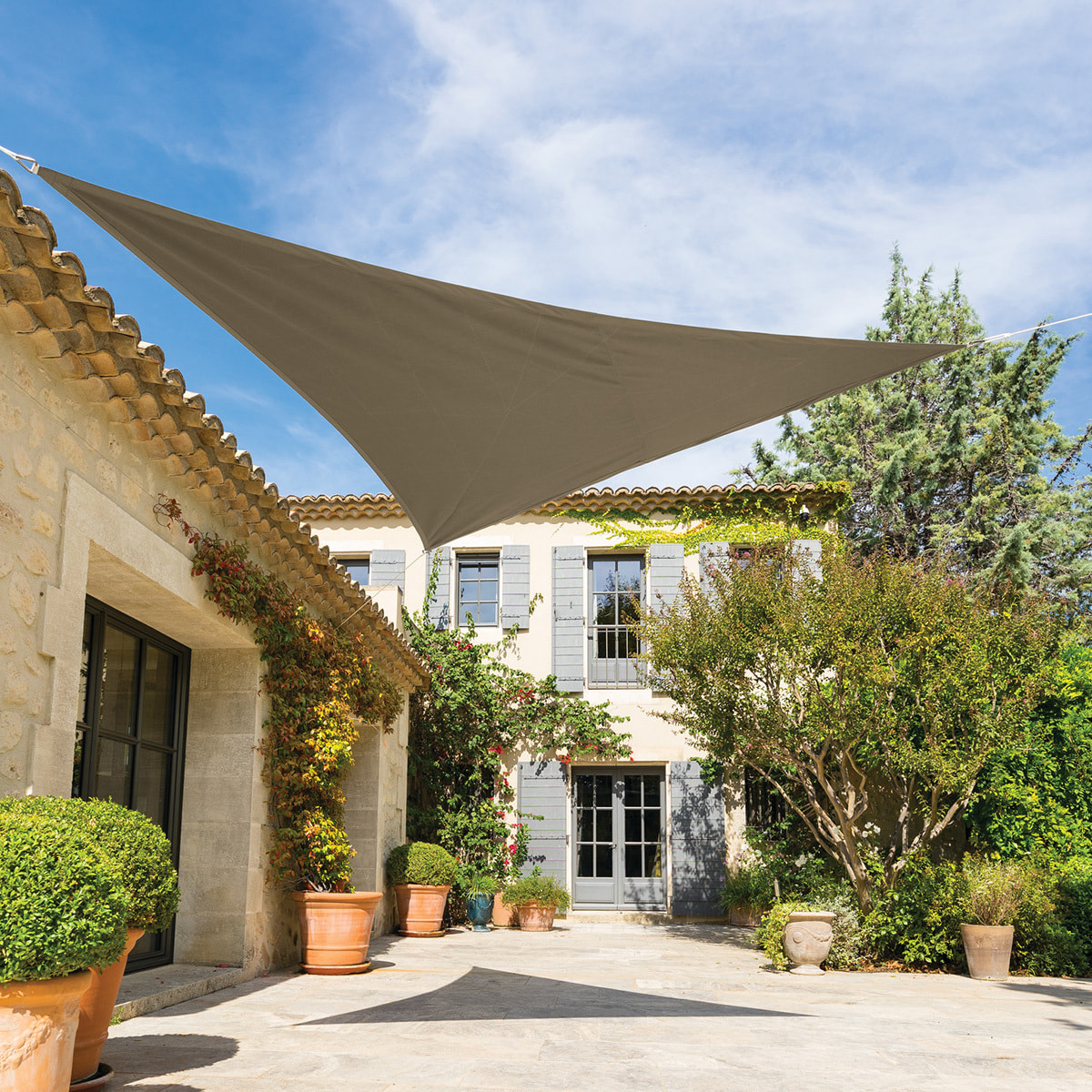 Voile d'ombrage triangulaire Shae Noisette