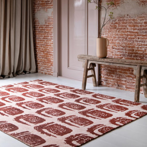 Tapis salon et chambre fait à la main en coton motif abstrait XEQUI