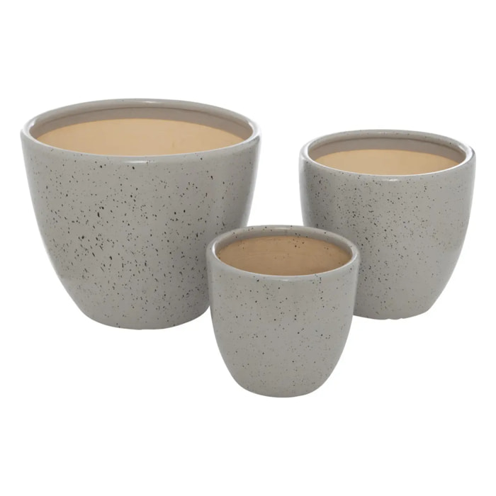 Lot de 3 pots "Vena" céramique D29cm