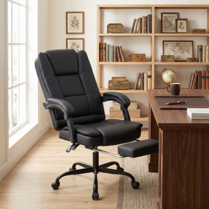 Fauteuil bureau manager inclinable repose-pieds rétractable noir